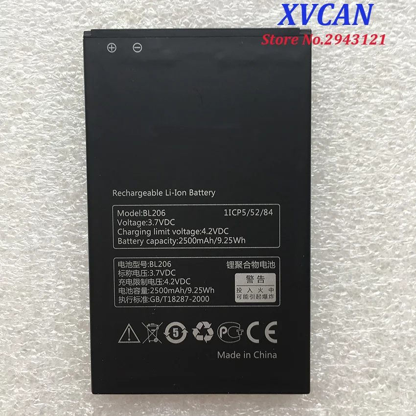 Оригинальная литий-ионная батарея для Lenovo 2500 мАч BL 206 BL206 Стандартная замена A600E A630