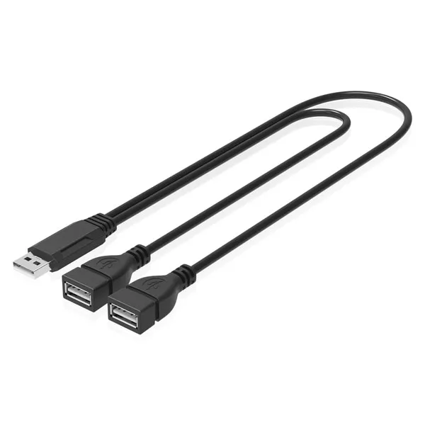 Black USB 2,0 Мужской к двойному USB Женский зарядный кабель для синхронизации данных адаптер USB удлинитель сплиттер для кабелей для U диска планшета зарядки телефона - Цвет: Black