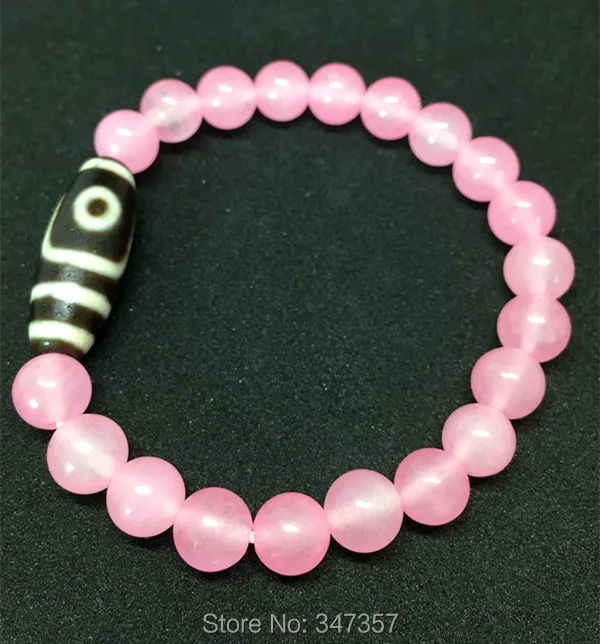 2018 New Arrival Tibet Dzi Bracelet Two Eyes Old Pinky Rose Crystal High Quality for Women Free Shipping | Украшения и аксессуары