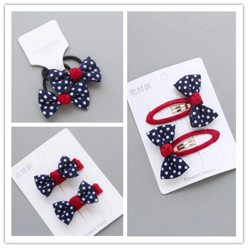 

New Baby Small Bowknot Hairpins elastic hair rubber bands Girls Hair Accessories Hairgrips Kids Hair Clips Mini Headwear TZ42