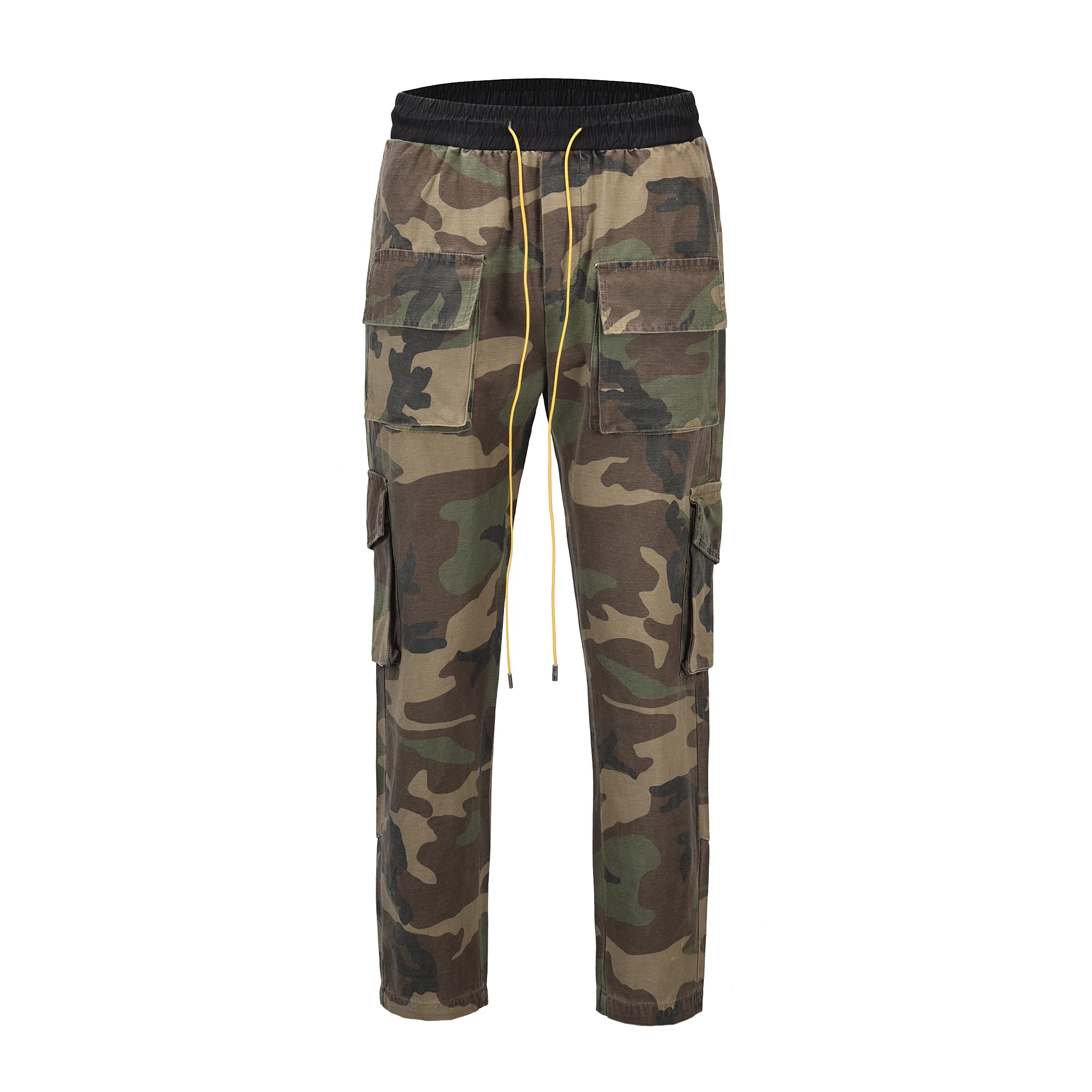 

high quality 2019 fashion Cargo Full Length Pants men camouflage Loose Hip Hop ankle buttons Sweatpants Casual cool pants