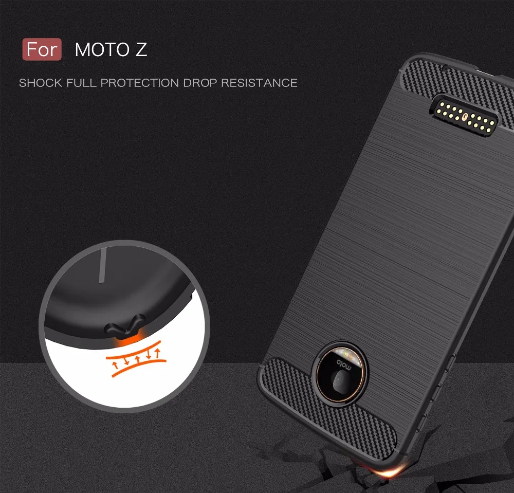Limelan Новый чехол для Moto Z Play из углеродного волокна матовый ТПУ чехлы телефона