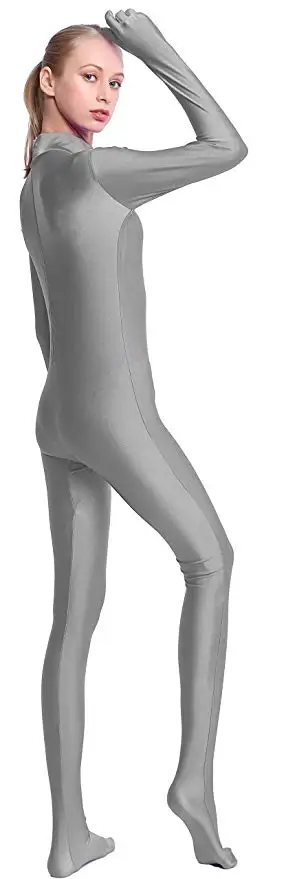 SPEERISE взрослый полный тело унисекс Zentai черный лайкра спандекс обтягивающие облегающие комбинезоны костюм для женщин Unitard человек Косплей костюмы - Цвет: Серый