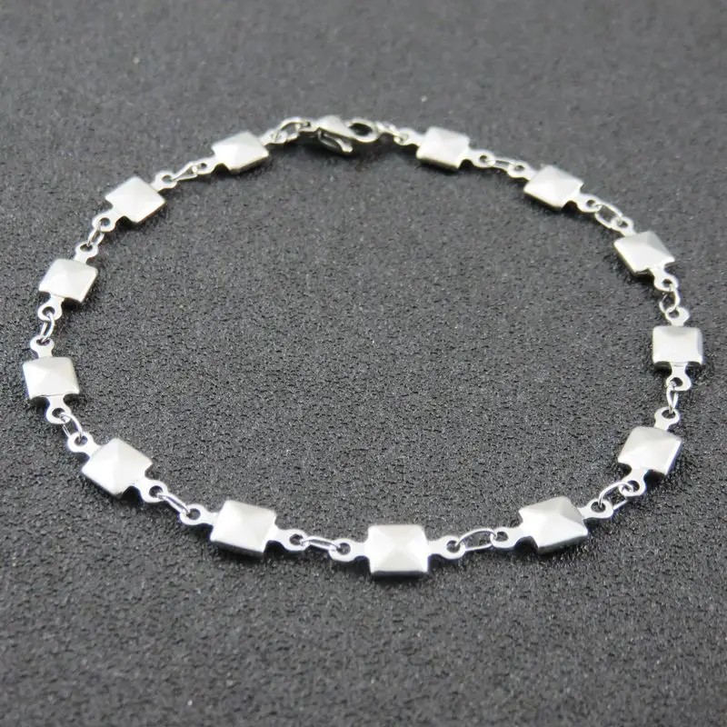 316L браслет из нержавеющей стали с квадратной кнопкой модные ювелирные