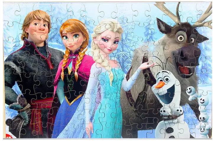 Disney замороженные Микки и Минни Маус София головоломки 100 шт. обучения Развивающие интересные деревянные игрушки для детей подарок развивающие игрушки пазлы развивающие игрушки для детей головоломка игрушка бизиборд