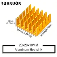 500pcs younuon 202010mm golden cooling accessories diy heatsink cpu gpu ic memory chip aluminum heat sink cooler radiator
