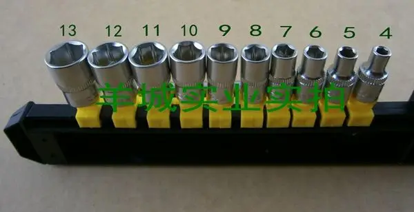 R'DEER из хром ванадиевой стали 72 зуб 12 шт. 1/4 &quotНабор торцевых головок 4 5 6 7 8 9 10 11 13