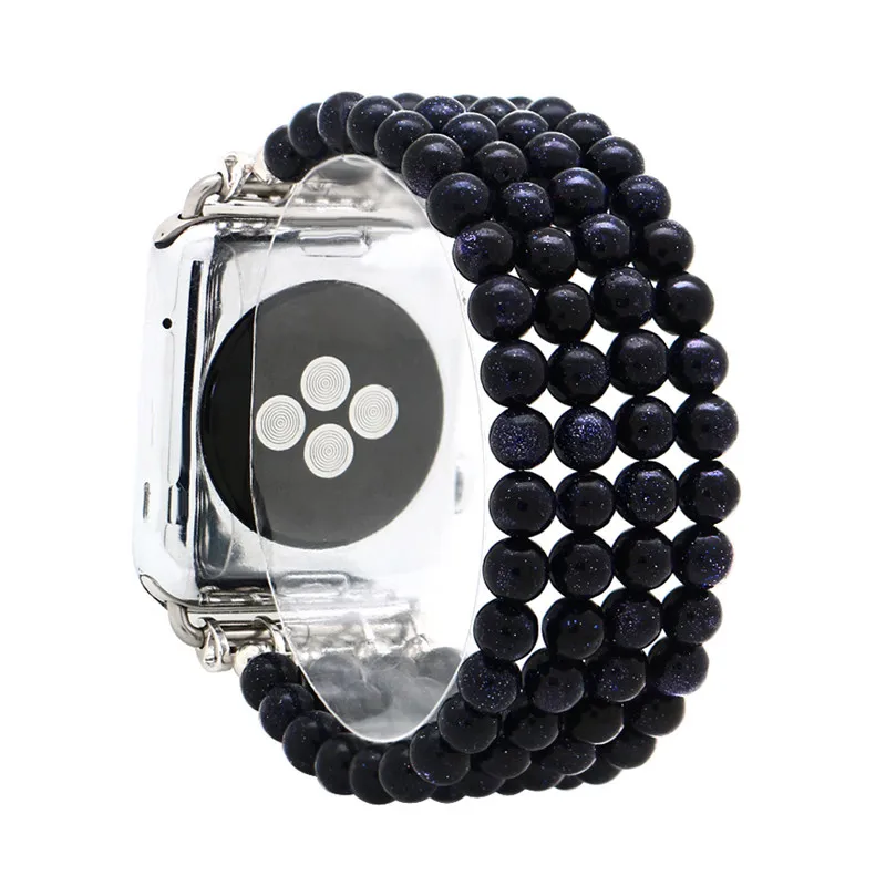 Модные бирюзовые часы Apple для iwatch, женские часы с натуральным камнем, ремешок 38 мм, 42 мм, эластичные сменные часы, браслет
