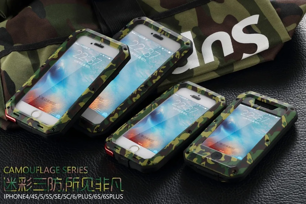 R JUST водонепроницаемый ударопрочный Алюминиевый Чехол Gorilla Metal Cover для iPhone 5s SE 6/6s 7/8