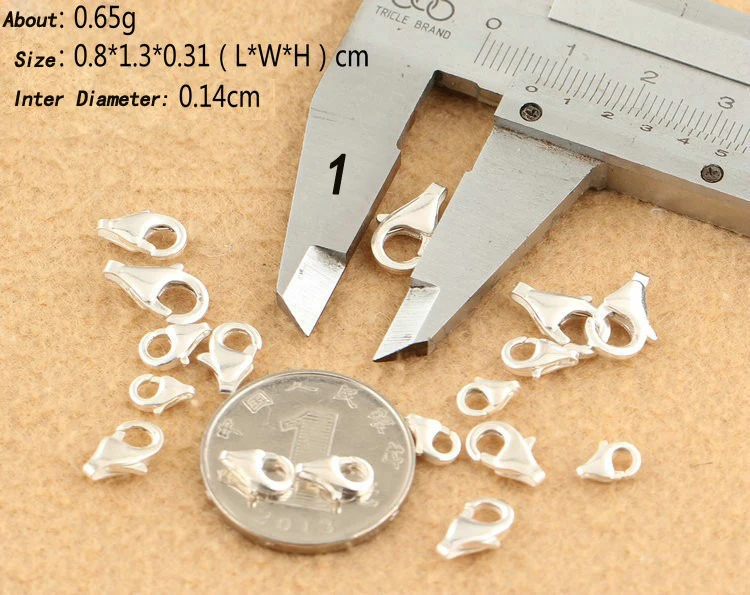 Высокое качество 925 пробы Серебряный омаровый Застежки DIY ожерелье кулон шнур застежки штампованный разъем для изготовления ювелирных изделий 10 шт./лот