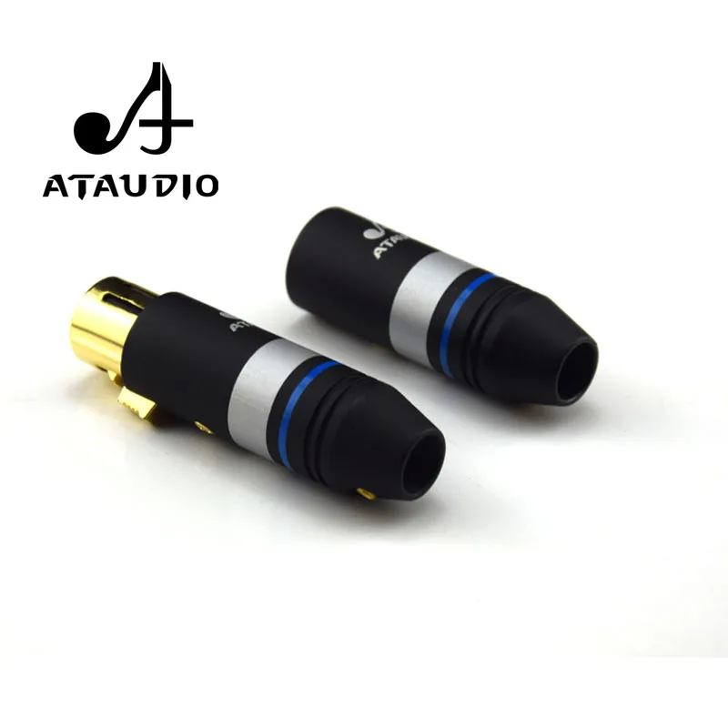 Позолоченный Hi Fi разъем ATAUDIO XLR штекер и гнездо end 3 контактный для самостоятельной
