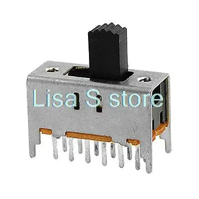 10 шт. 12 Pin On/On 2 положения 4P2T 4PDT Мини Вертикальный скользящий переключатель 0.3A 50 в DC