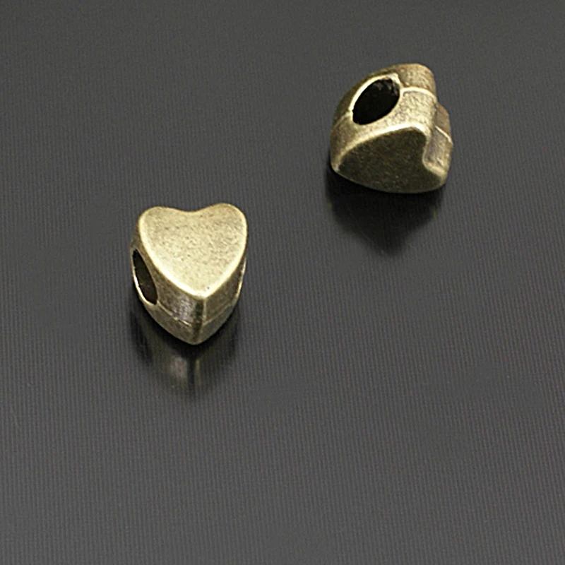 

(26636)30PCS 9x8MM,hole:3.5MM Antique Bronze Zinc Alloy Heart Spacer Beads Bracelets Beads Jewelry Findings Accessories