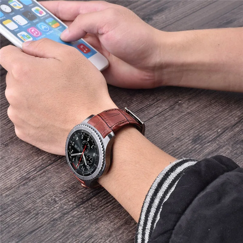 V-moro ремешок для часов samsung gear S3 классический ремешок из натуральной кожи с узором «крокодиловая кожа» ремешок gear S3 спортивные Смарт-часы