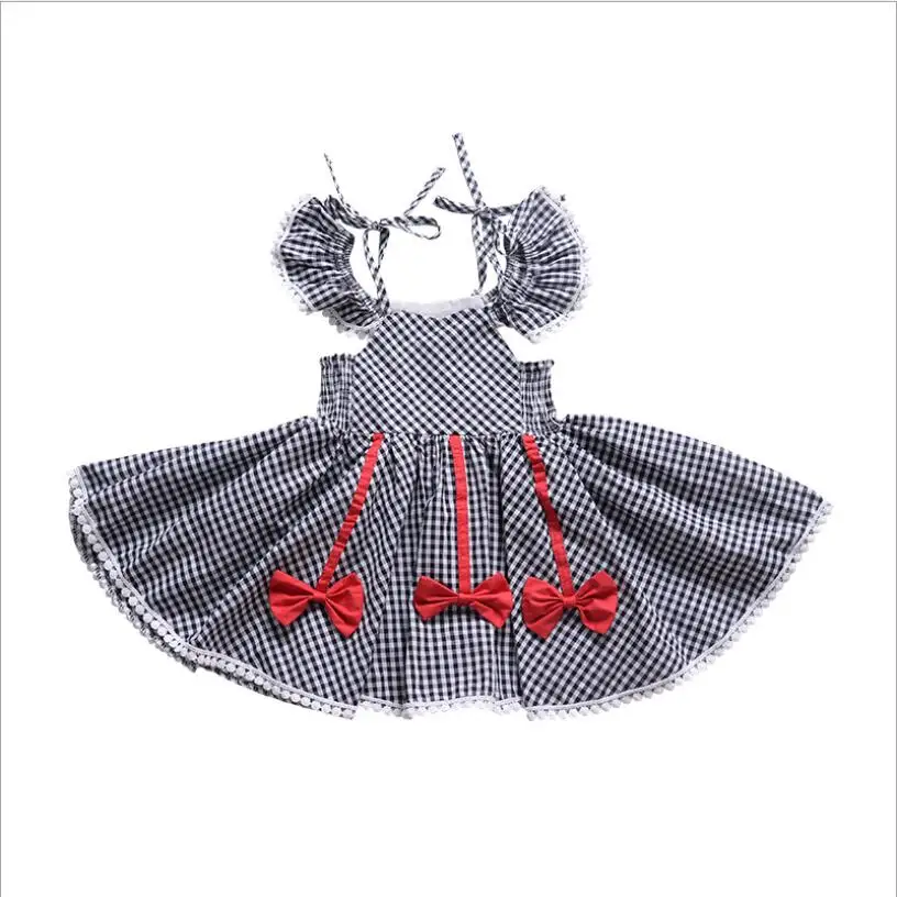 

2019 Baby Girls Dress Princess Sleeveless Party Plaid Tutu Dresses Summer Backless Kids Clothes Vestidos