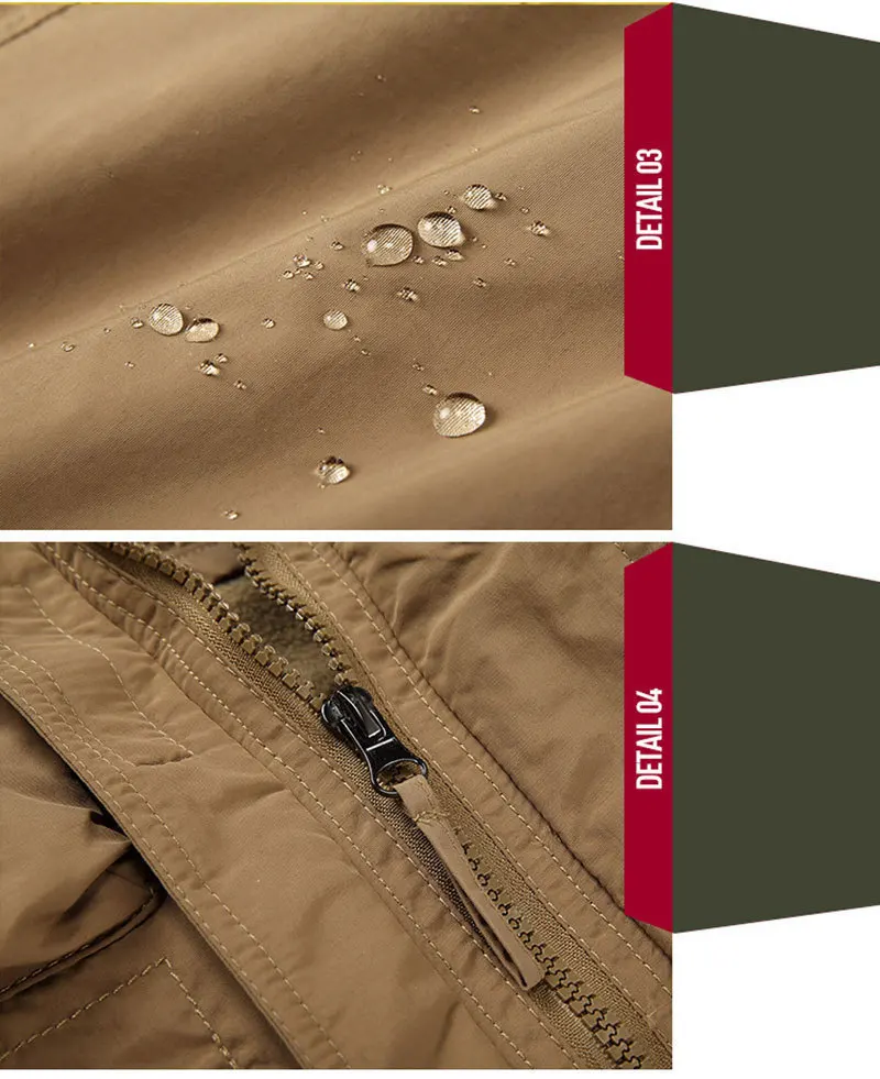 Men Quick Dry Jacket New Arrival Spring Autumn Brand Clothes Khaki Pockets Design Casual Coats Hooded Men CLOTHING Hot Sale