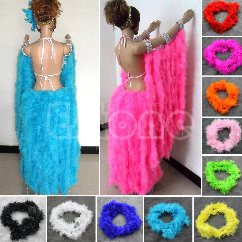 Новый Красочный 2-метровый Марабу перо боа для Бурлеск маскарадные вечеринки |