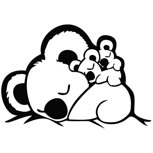 

Koala Sleep Together - Cartoon Decal [12cm Black] Vinyl Sticker for window