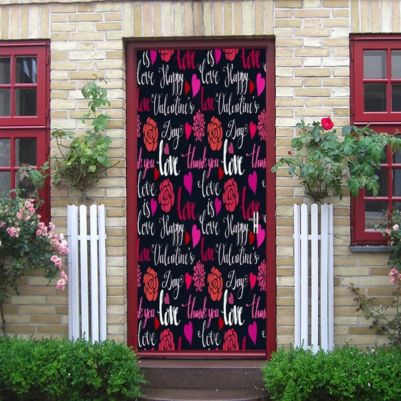 Новая наклейка на стену украшение для двери 3D Роза письмо дверь стикер Diy