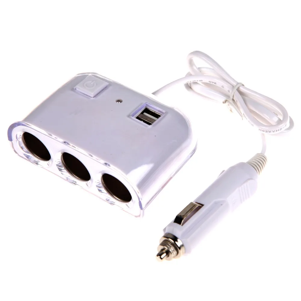 12V 24V 3 Way мульти гнездо Автомобильное зарядное устройство Автомобильная розетка