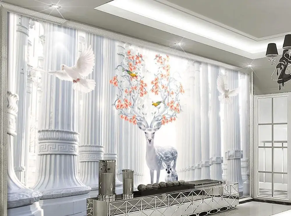 Фото обои для кухни животные белый голубь римская колонна фото дети гостиная