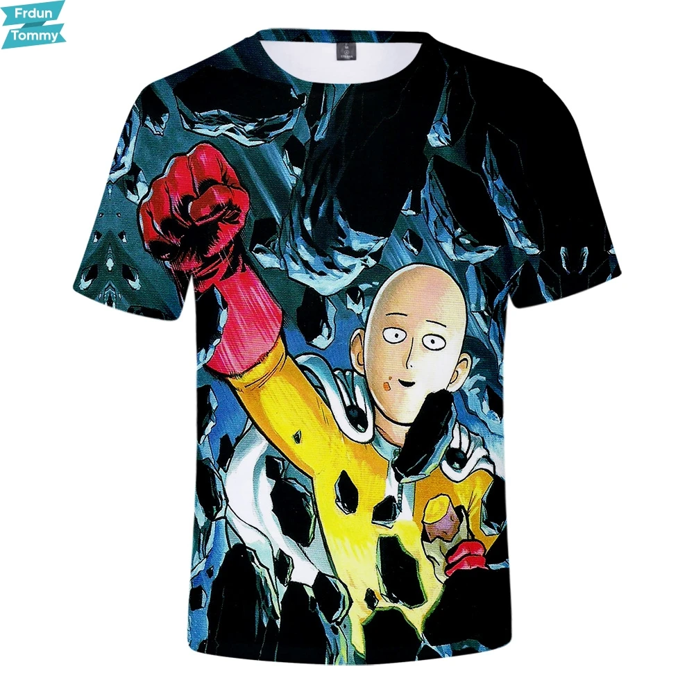 Одинаковые футболки для всей семьи с 3D принтом One Punch Man летние короткими рукавами