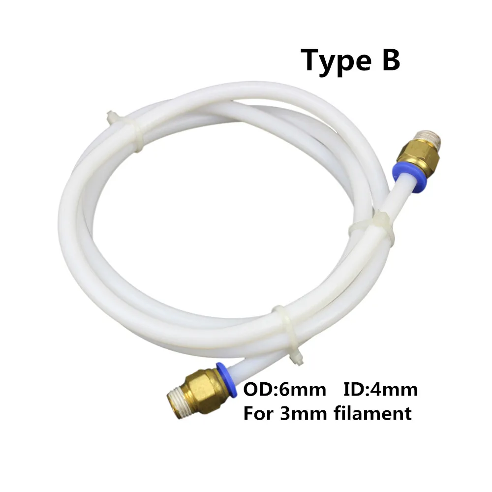 3D-принтеры 1 м PTFE тефлоновые трубки Bowden Reprap насосно-компрессорных труб ID 2/4 мм OD 4/6 мм для 3D-принтеры Reprap rostock Kossel 1,75 мм/3 мм нити
