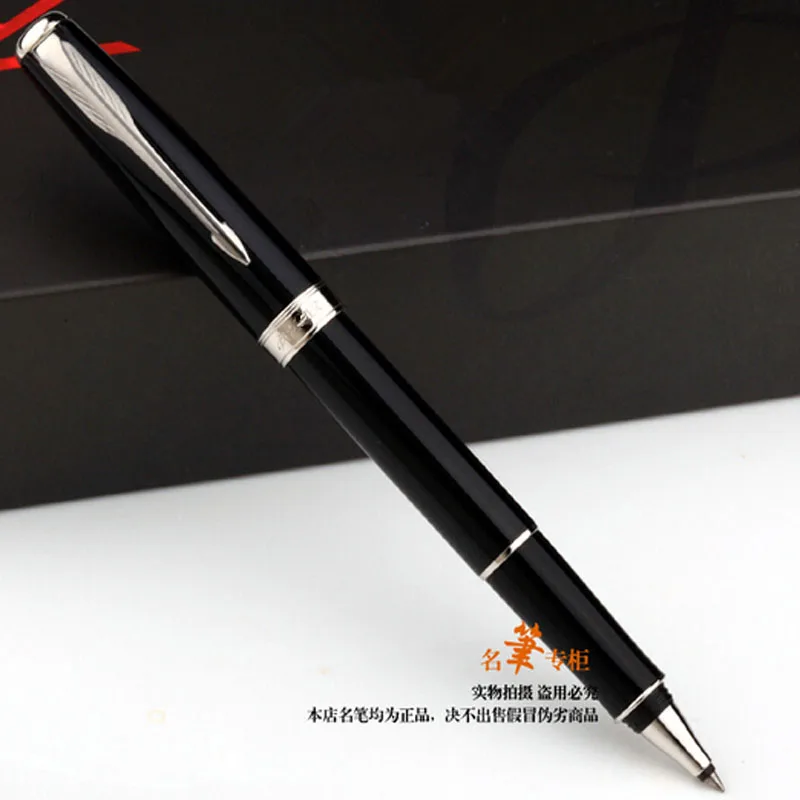 Glossy black silver STOHOLEE, брендовые,, металлическая шариковая ручка, канцелярские принадлежности, школьные принадлежности, брендовые, Sonnet, заправка 0,5 мм, шариковые ручки для письма - Цвет: Glossy black silver