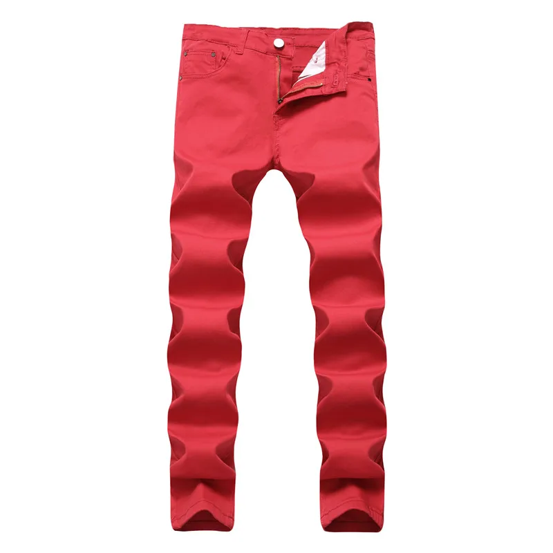 Джинсы мужские стрейчевые повседневные Прямые облегающие джинсы брюки из денима