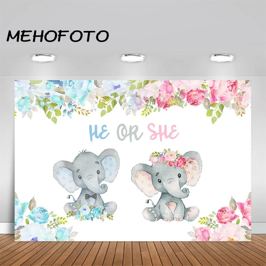 MEHOFOTO слон Baby Shower Фотофон синий или розовый мальчик или девочка ребенок пол раскрывает вечерние фото фон фотобудка