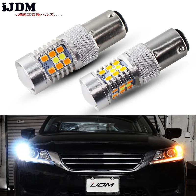 

iJMD P21/5W LED Car BAY15D led Bulb 1157 LED White/Amber Switchback LED Bulbs For Driving/parking lights and Turn Signal Lights