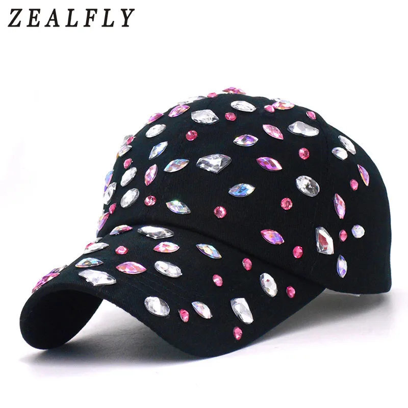 Новинка женские Стразы шляпы алмазная солнцезащитная Кепка Swag Casquette