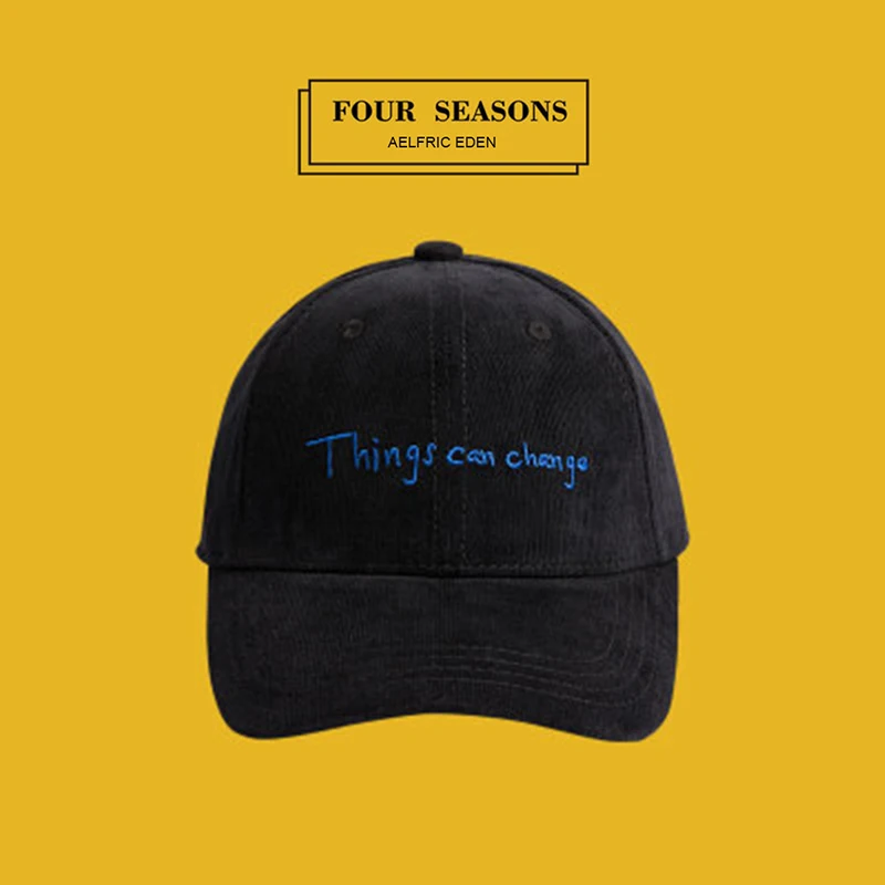 Aelfric Eden зимние теплые вельветовые Бейсбол шапки регулируемые кепки Snapback Повседневное с нашивкой в виде надписи ", головной убор в хип-хоп стиле, TF04 - Цвет: Черный