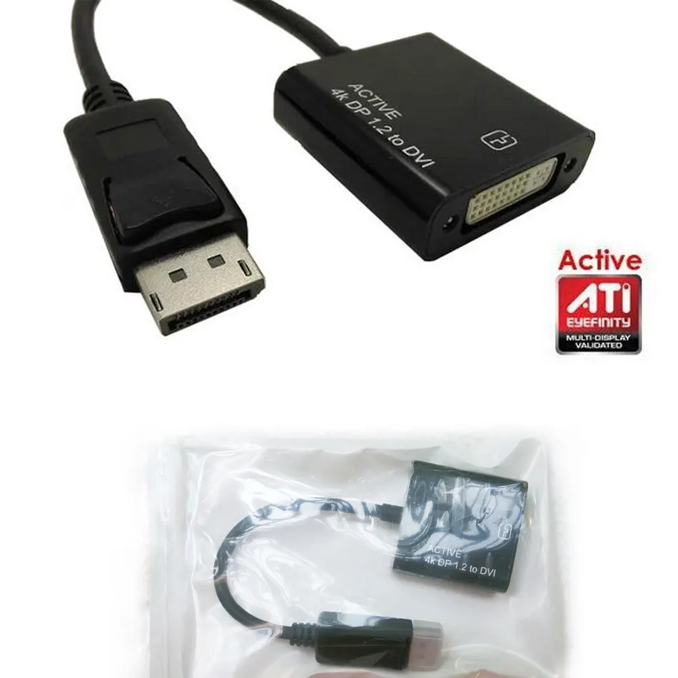 Адаптер для видеосъемки Active ATI Eyefinity 4K DisplayPort DP Male toDVI Female HDTV адаптер с технологией