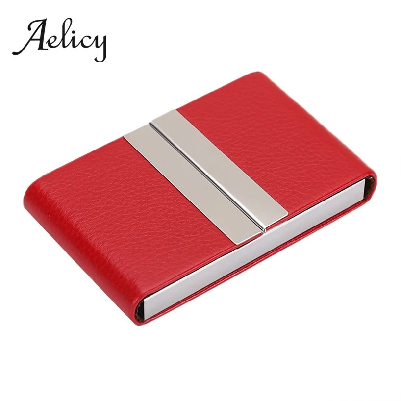 Aelicy из искусственной кожи, металлический флип-чехол, двойной открытый чехол для кредитных карт, посылка, коробка для женщин и мужчин, визитная карточка, ID, имя, держатель для карт, Case0