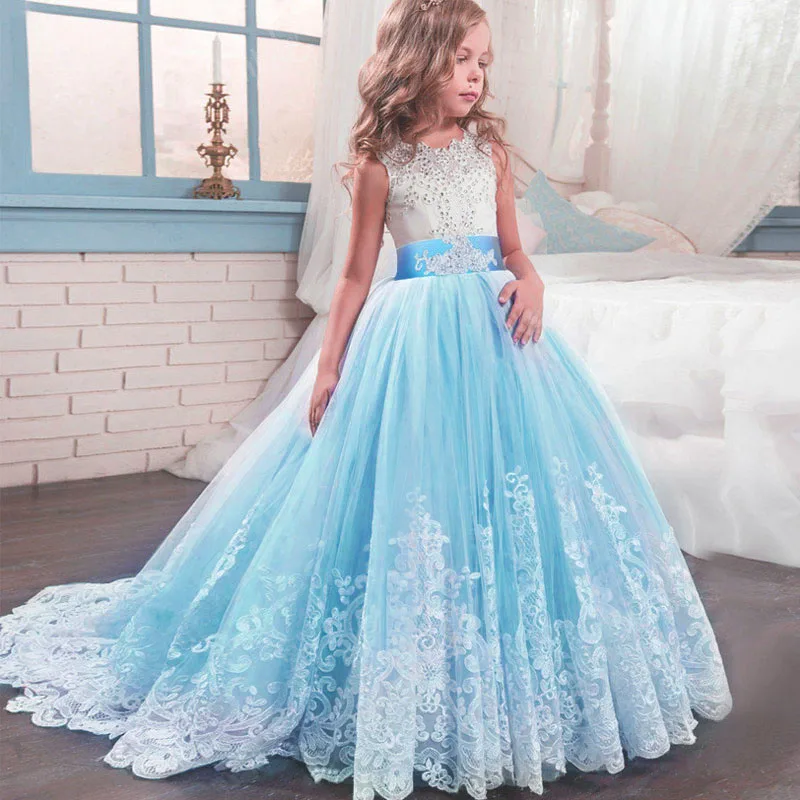 High Quality Summer Flower Girl Dress Children's Child Clothes Princess Costume Party Baby Wedding Vestido Comunion | Детская одежда