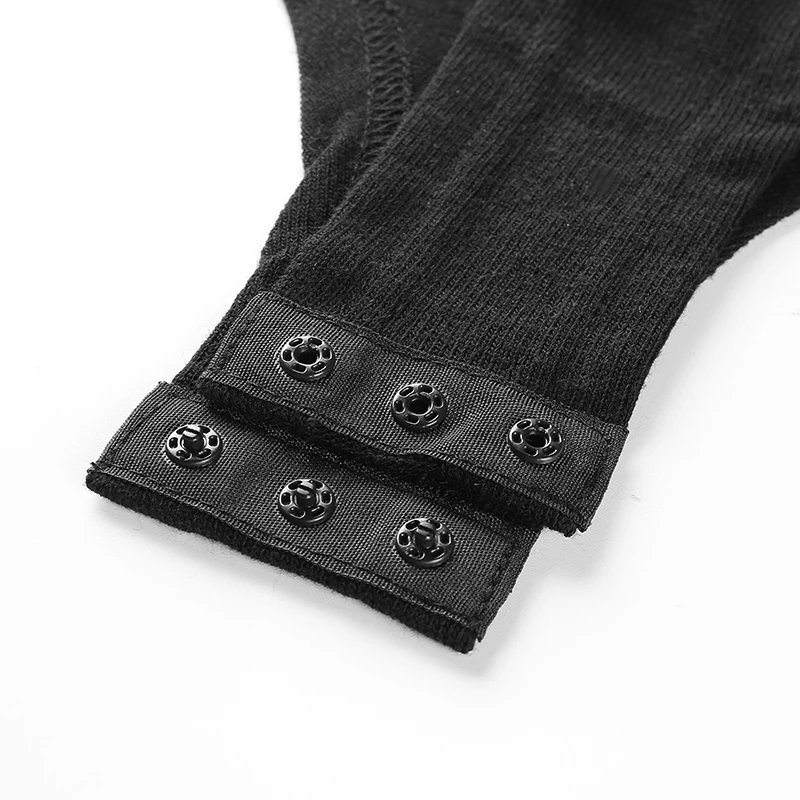 Женское боди с открытыми плечами Simenual черное облегающее длинным рукавом для