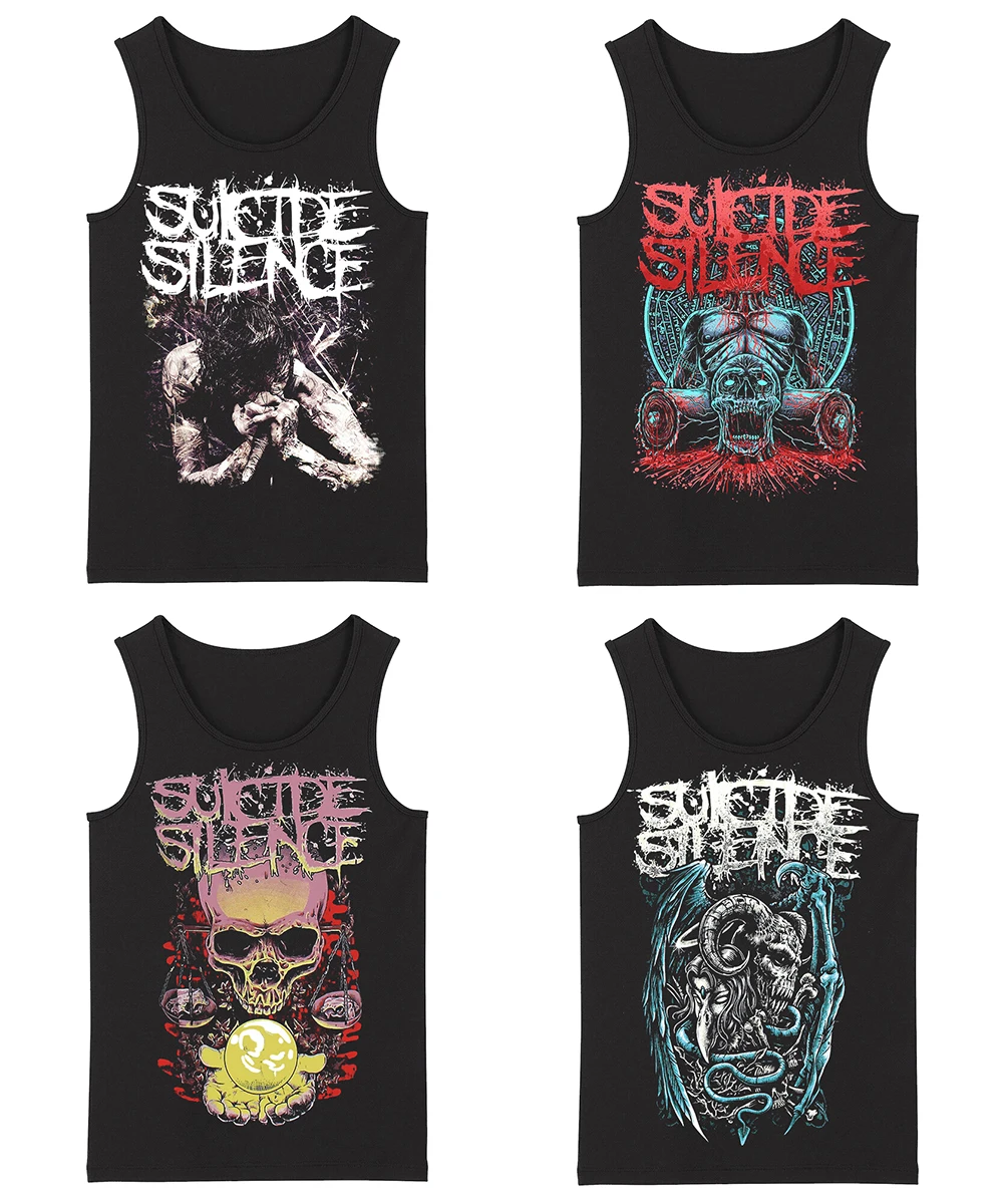 Bloodhoof SUICIDE SILENCE Rap Металл альтернатива тяжелый металл Deathcore мужской топ топы на бретелях Азиатский размер