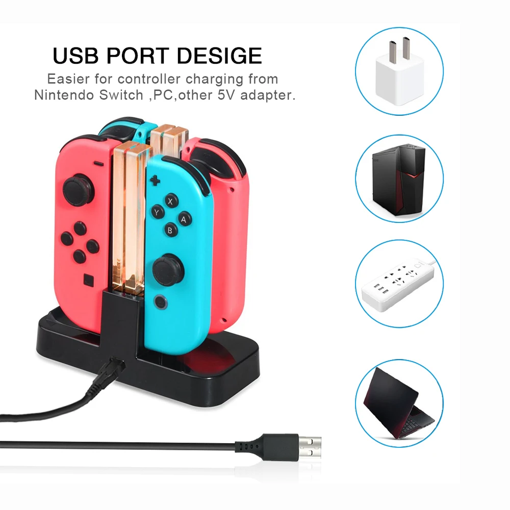 10 шт. в партии 4 1 USB зарядная док станция для переключателя NS Joy Con ручка контроллер
