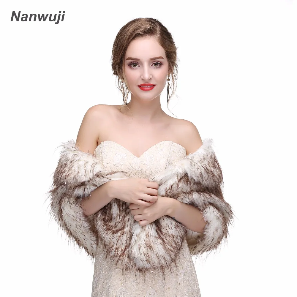 

2018 ChampagneBridal Shawl Fur Faux Fur Wrap Bolero Wedding Cape Wedding Shawl Fur Cape Winter Bridal Cloak Bolero