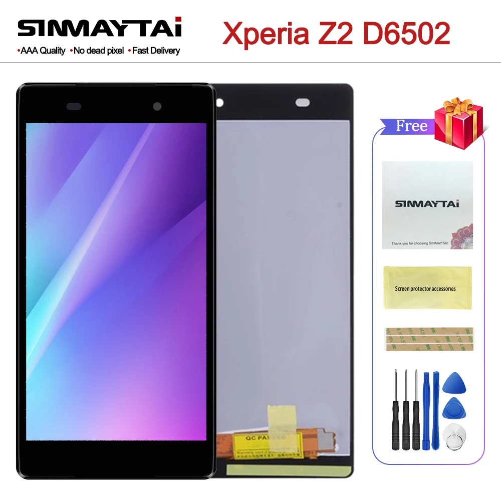 100% тест ЖК дисплей для Sony Xperia Z2 D6502 D6503 D6543 L50W D6502D кодирующий преобразователь