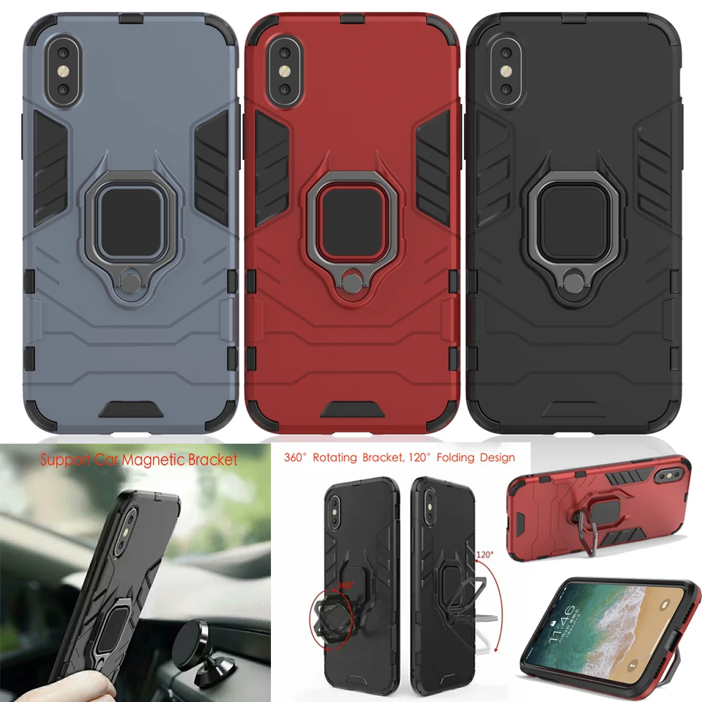 Для iPhone 11 Pro X XS Max XR 8 7 6S Plus Huawei P30 Samsung S10 + подставка с кольцом на палец ТПУ
