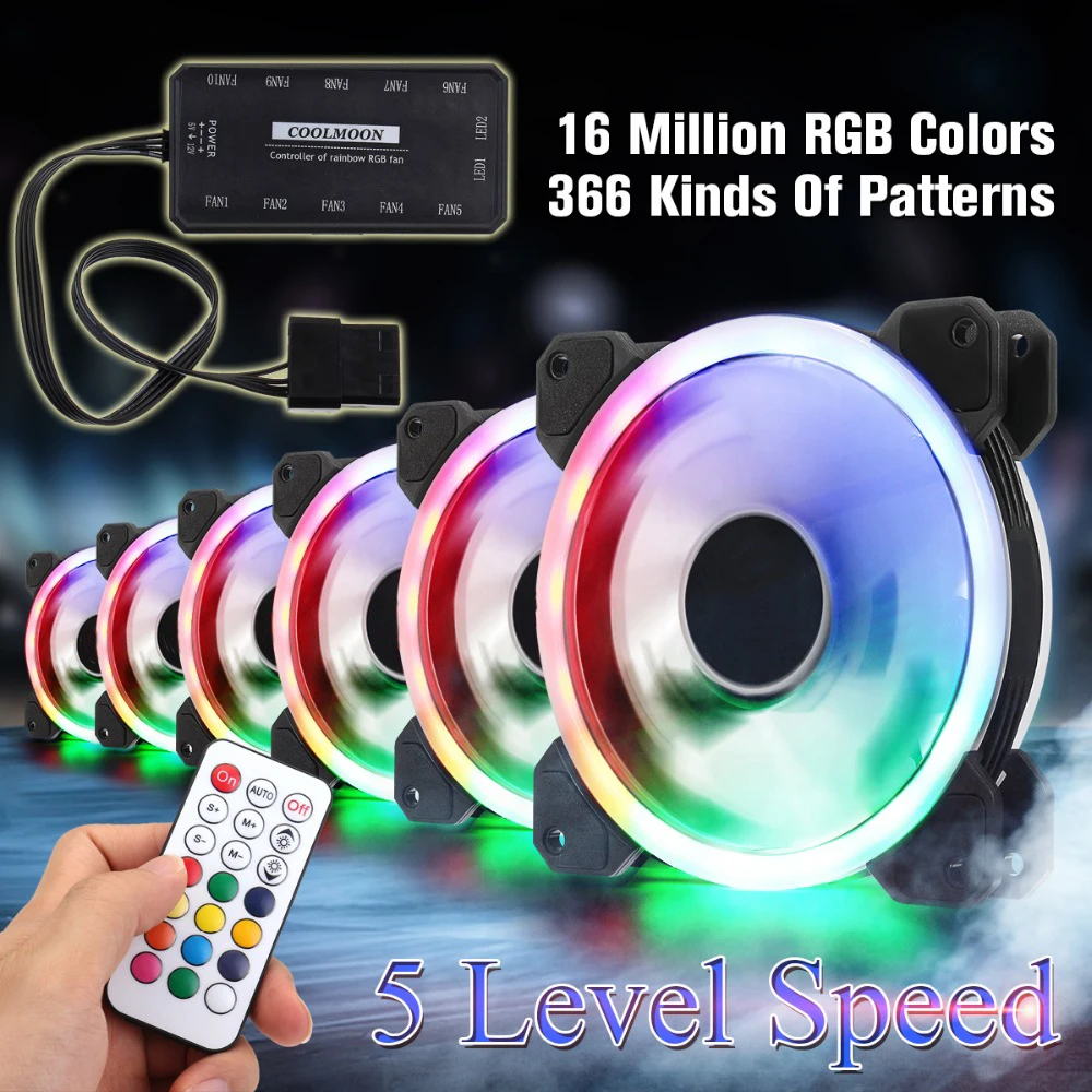 CPU кулер ПК охлаждающий вентилятор RGB чехол Регулируемый светодиодный 120 мм