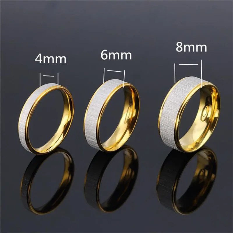 

Women Men Rings Width 4mm/6mm/8mm 316L Stainless Steel IP Plating No Fade Good Quality Cheap Jewelry