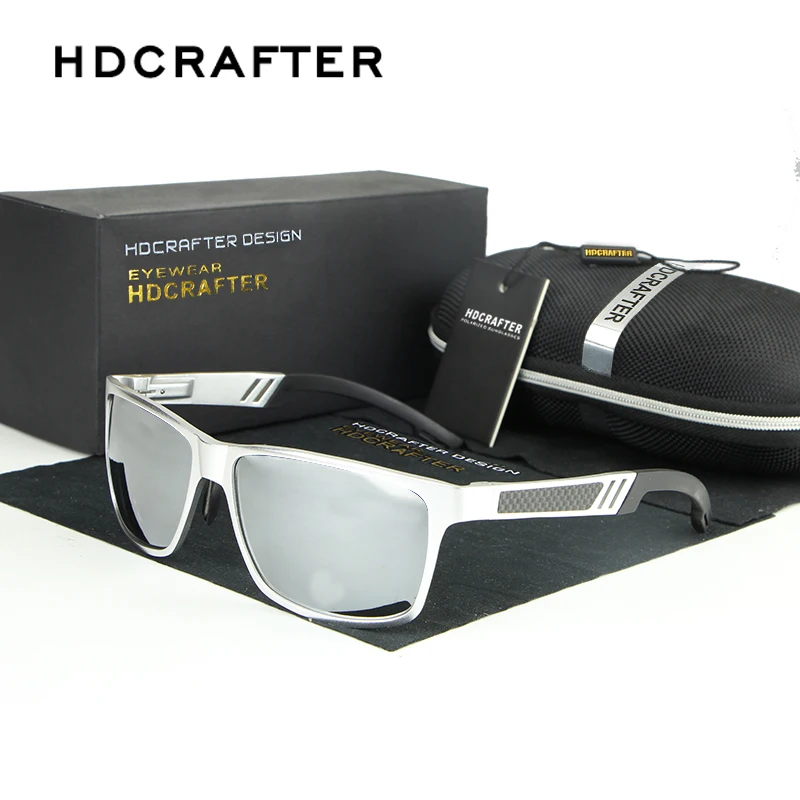 HDCRAFTER Rectang поляризационные солнцезащитные очки мужские алюминиево магниевое