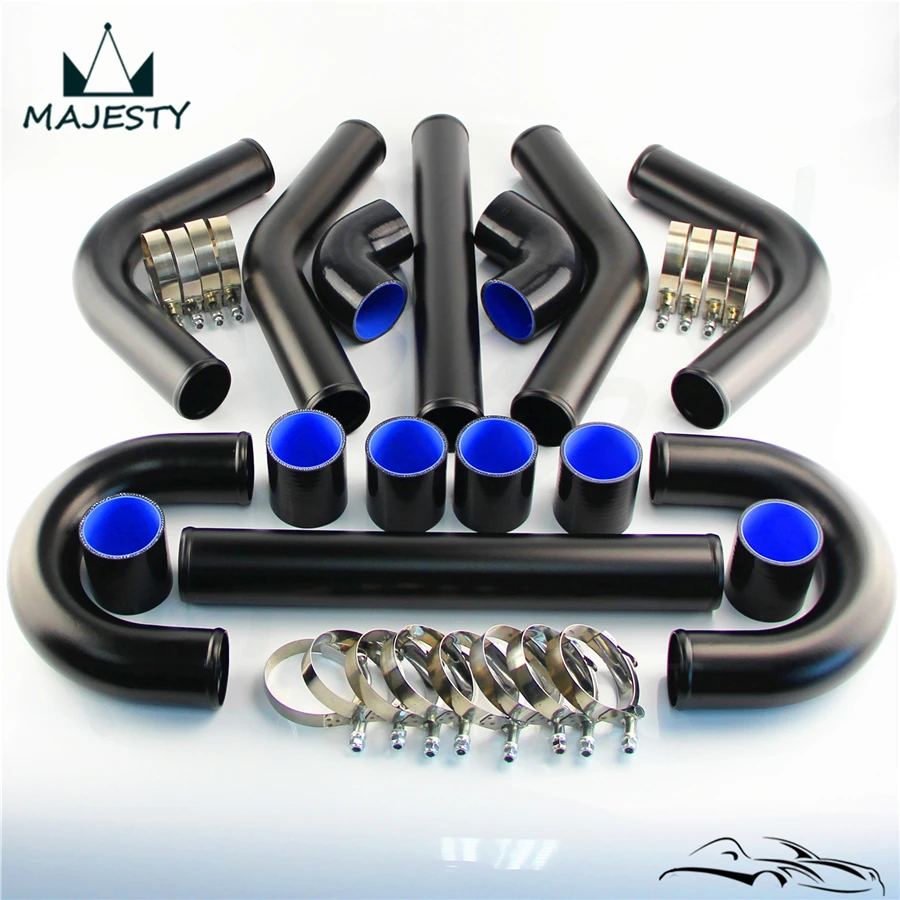 

UNIVERSAL TURBO BOOST INTERCOOLER PIPE KIT 2.36" 60MM 8 PCS Aluminum PIPING