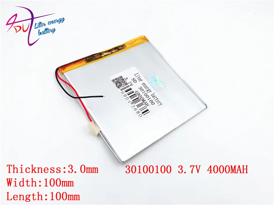 Лучшая брендовая батарея 3,7 V литий-полимерная батарея 30100100 4000MAH Мобильная мощность DIY Планшетный компьютер 30101100