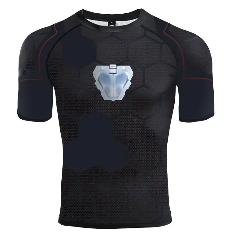 Short sleeved shirt Свитер с 3D-принтом «Мстители Marvel 3», «Старк Тони», свитер с капюшоном, Прямая поставка - Цвет: Short sleeved shirt
