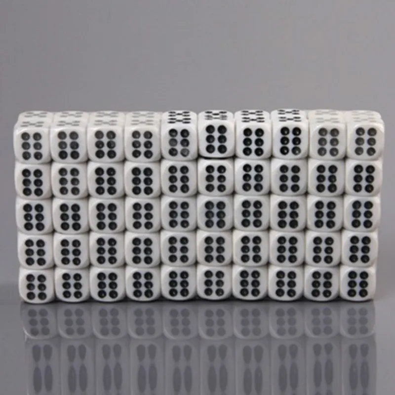 

100Pcs/set Foreign Trade New High Quality Acrylic White Red and Black Dots Rounded Mahjong Dice 1cm
