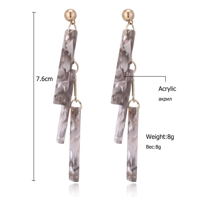 Myelo 2018 Resin Acrylic Geometric Earrings Charm Long Tassel Drop For Women Party Statement Brincos Boho Jewelry Gift | Украшения и
